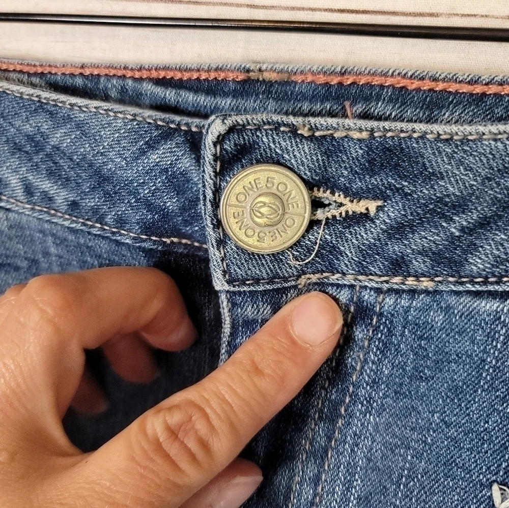 One 5 One Embroidered Denim Jeans, sz 10